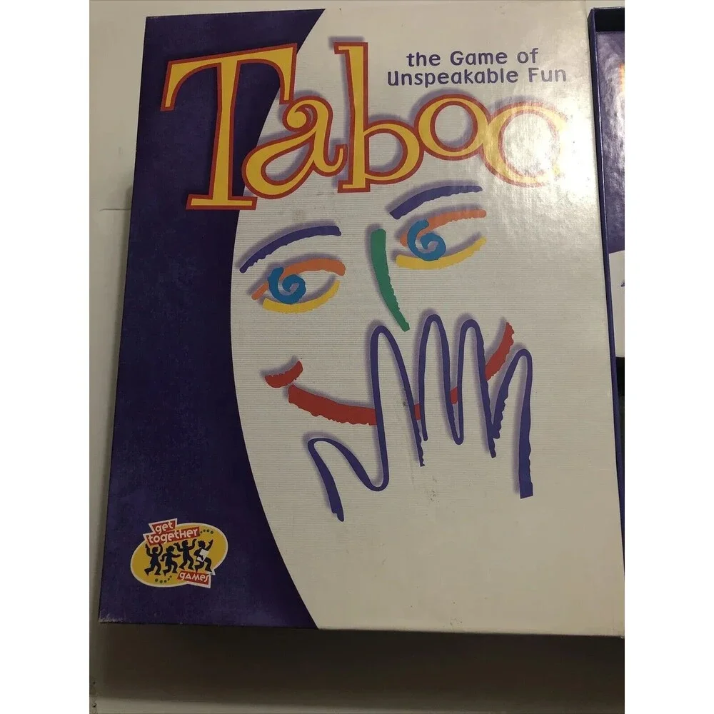 2000 Taboo Game Complete Purple Card Holder, Buzzer, Cards & Score sheet